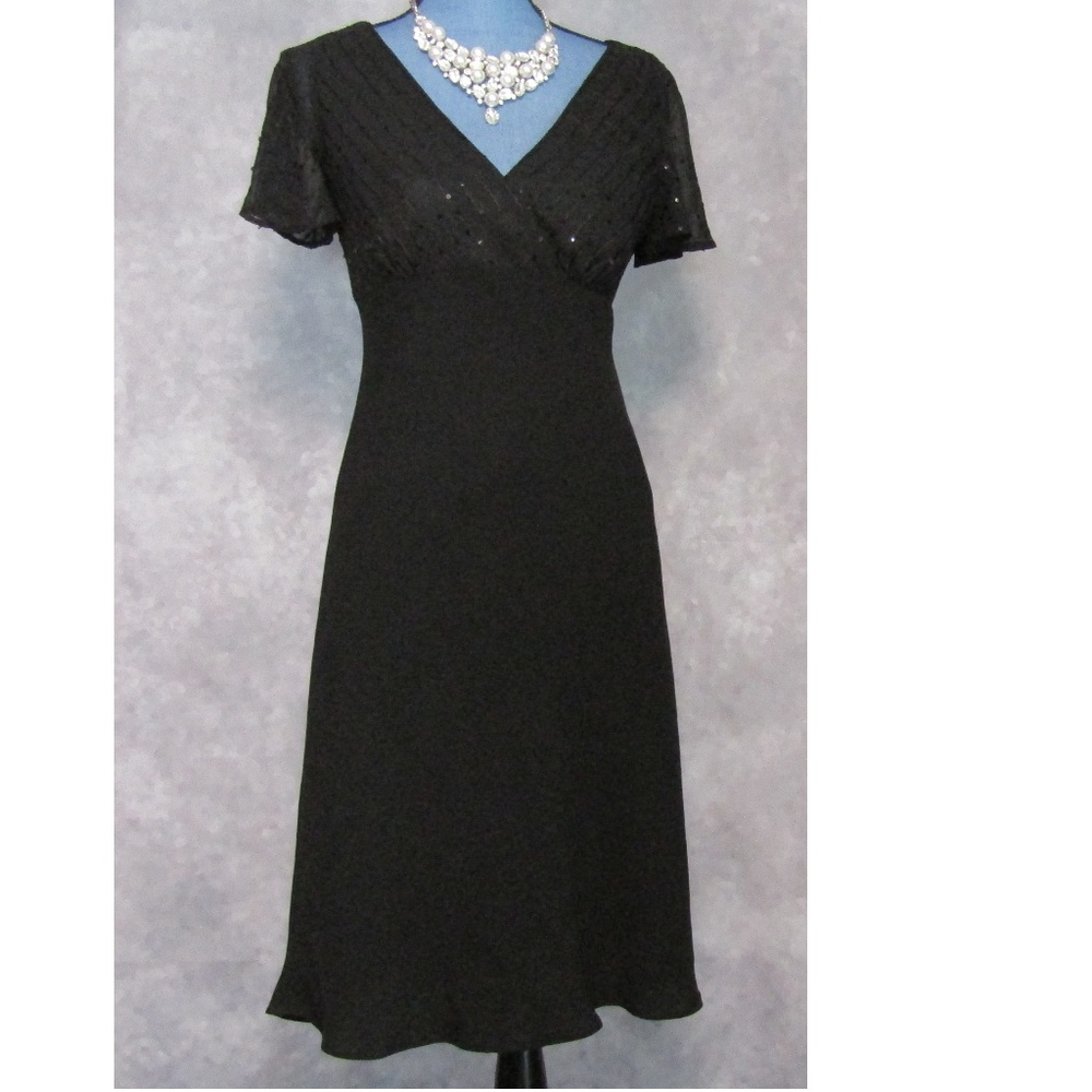 Evan Picone Black Sequin Dress Elegant! Size 6